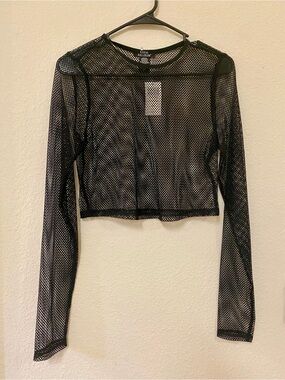 Hot Topic Fishnet Long-Sleeve Top - Quick List For Live